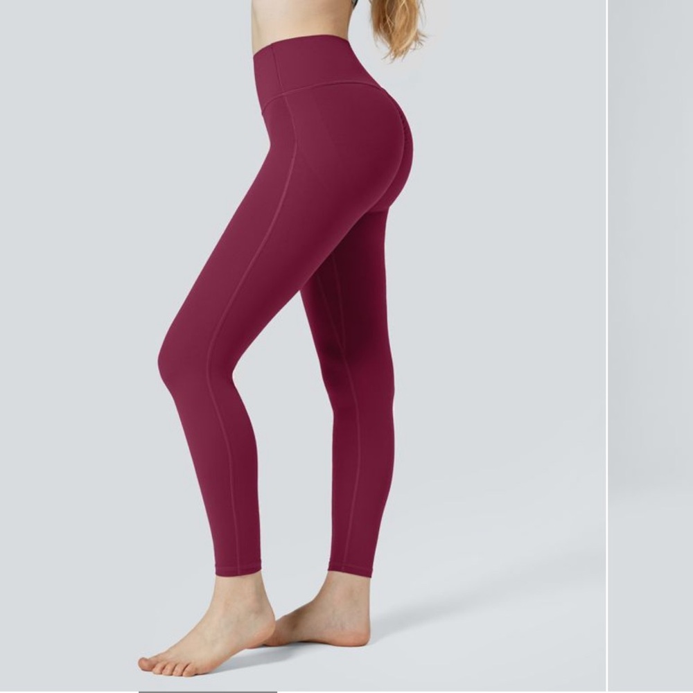 HALARA Deep plum purple cinch rear Leggings NWT